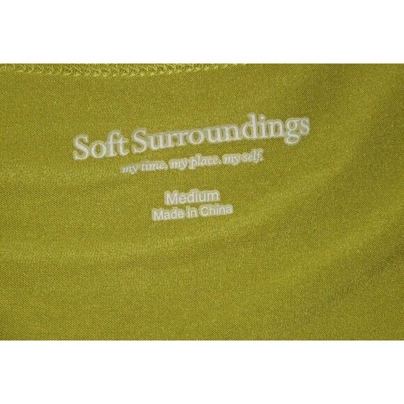 Soft‎ Surroundings 3D Floral Applique Knit Longsleeve Green Top Size Medium - Picture 6 of 7